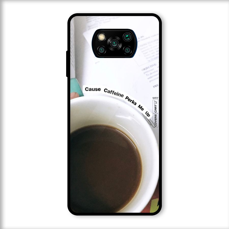 Coffee Perks Glass Back Case for Poco X3