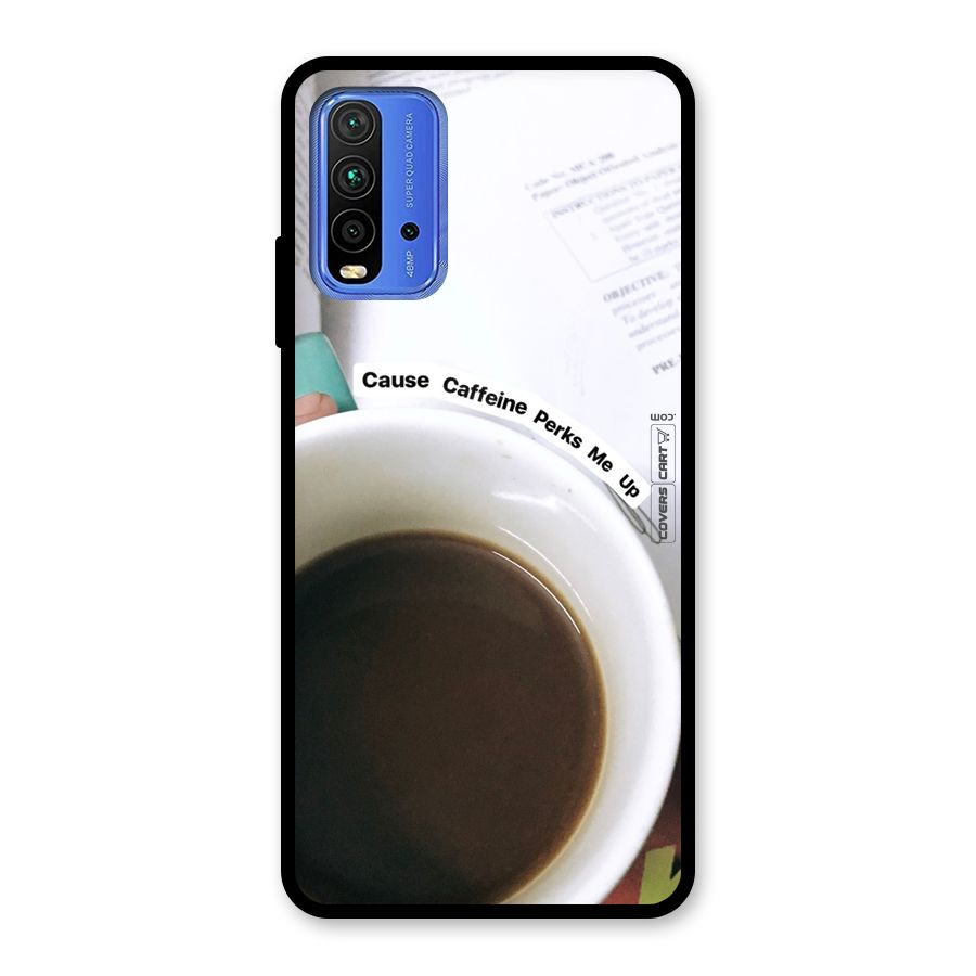 Coffee Perks Glass Back Case for Redmi 9 Power