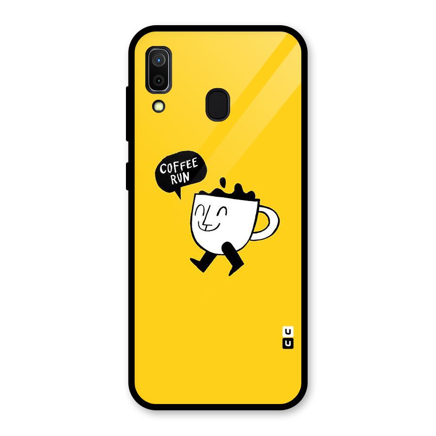 Coffee Run Glass Back Case for Galaxy A30