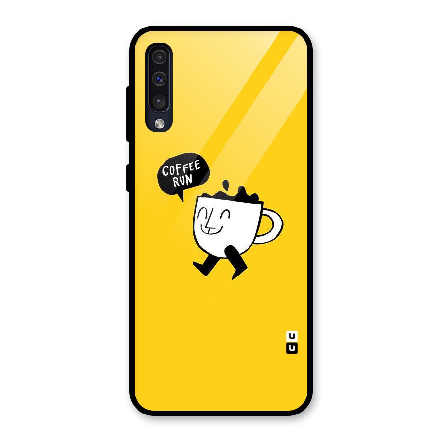 Coffee Run Glass Back Case for Galaxy A50