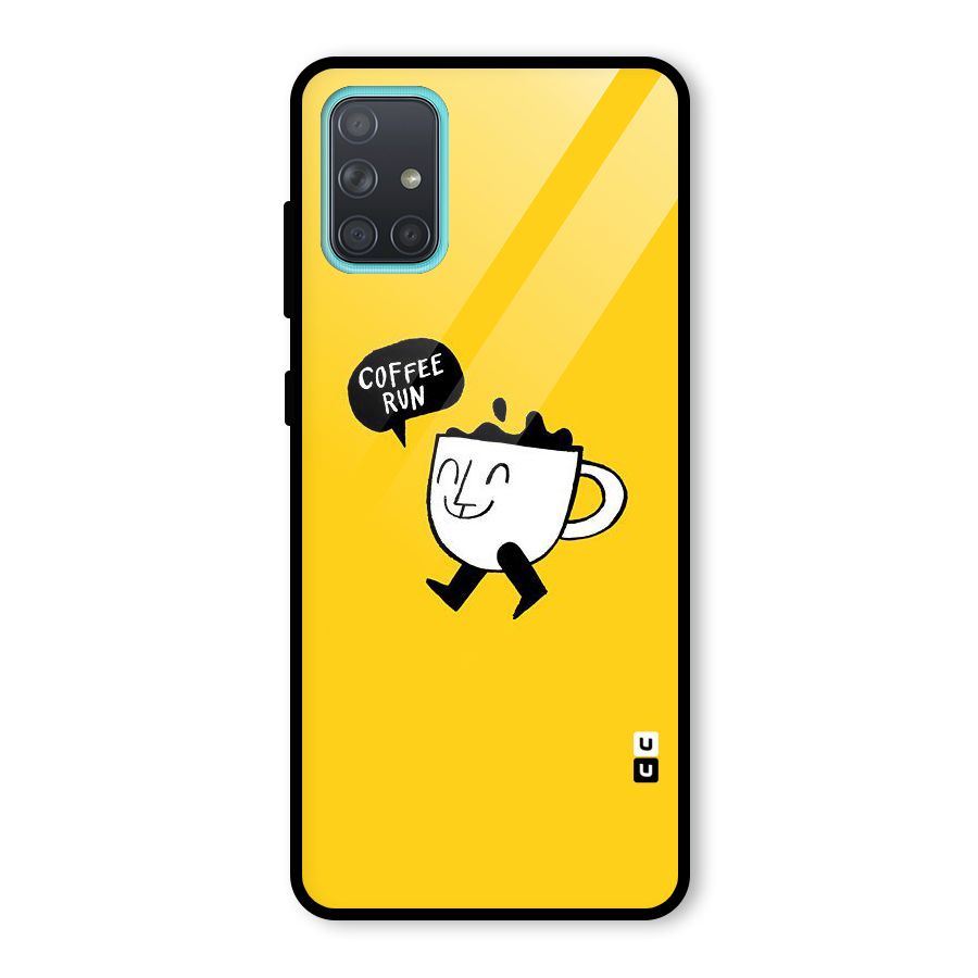 Coffee Run Glass Back Case for Galaxy A71