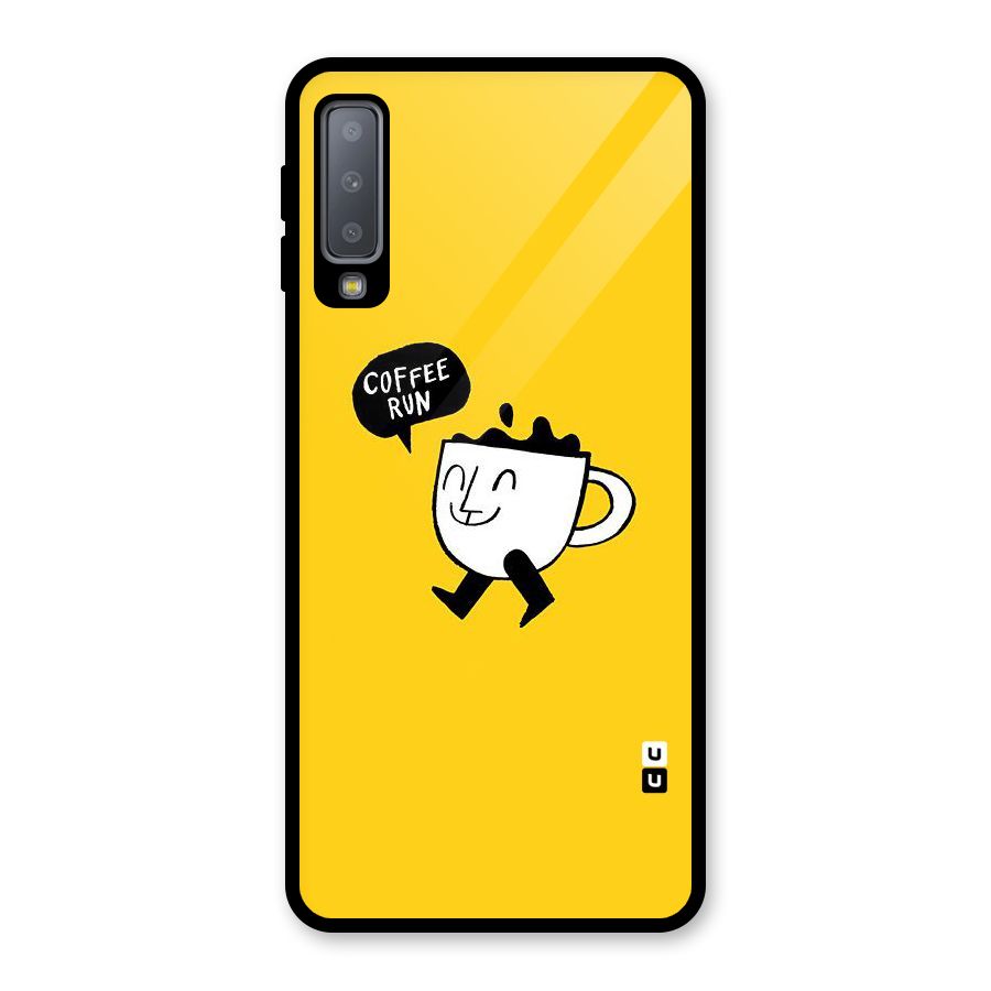 Coffee Run Glass Back Case for Galaxy A7 (2018)