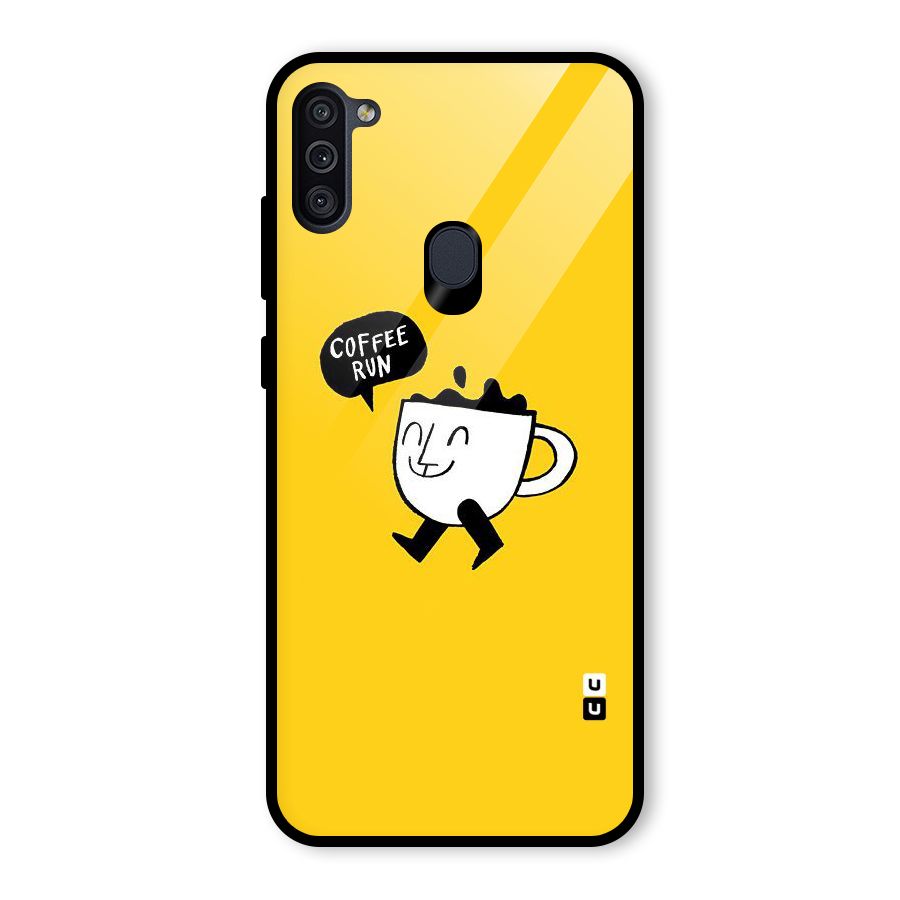 Coffee Run Glass Back Case for Galaxy M11