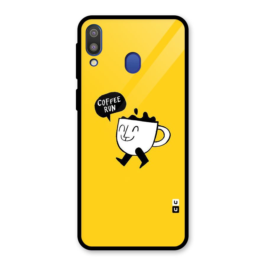 Coffee Run Glass Back Case for Galaxy M20
