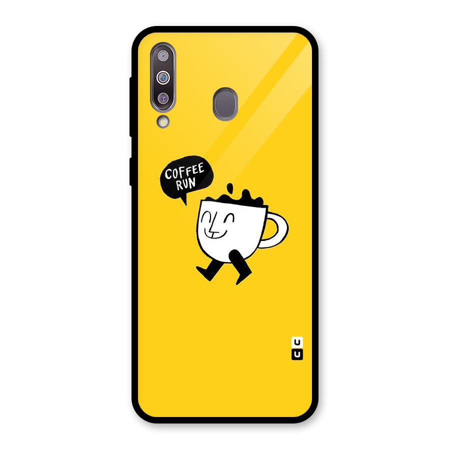Coffee Run Glass Back Case for Galaxy M30