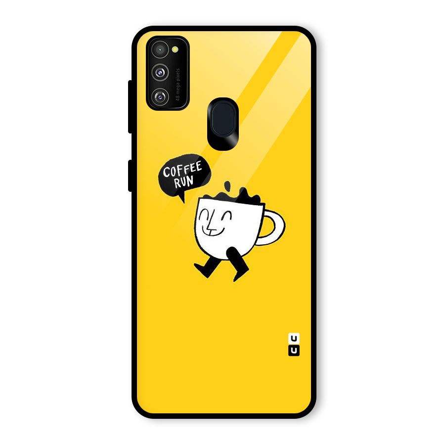 Coffee Run Glass Back Case for Galaxy M30s
