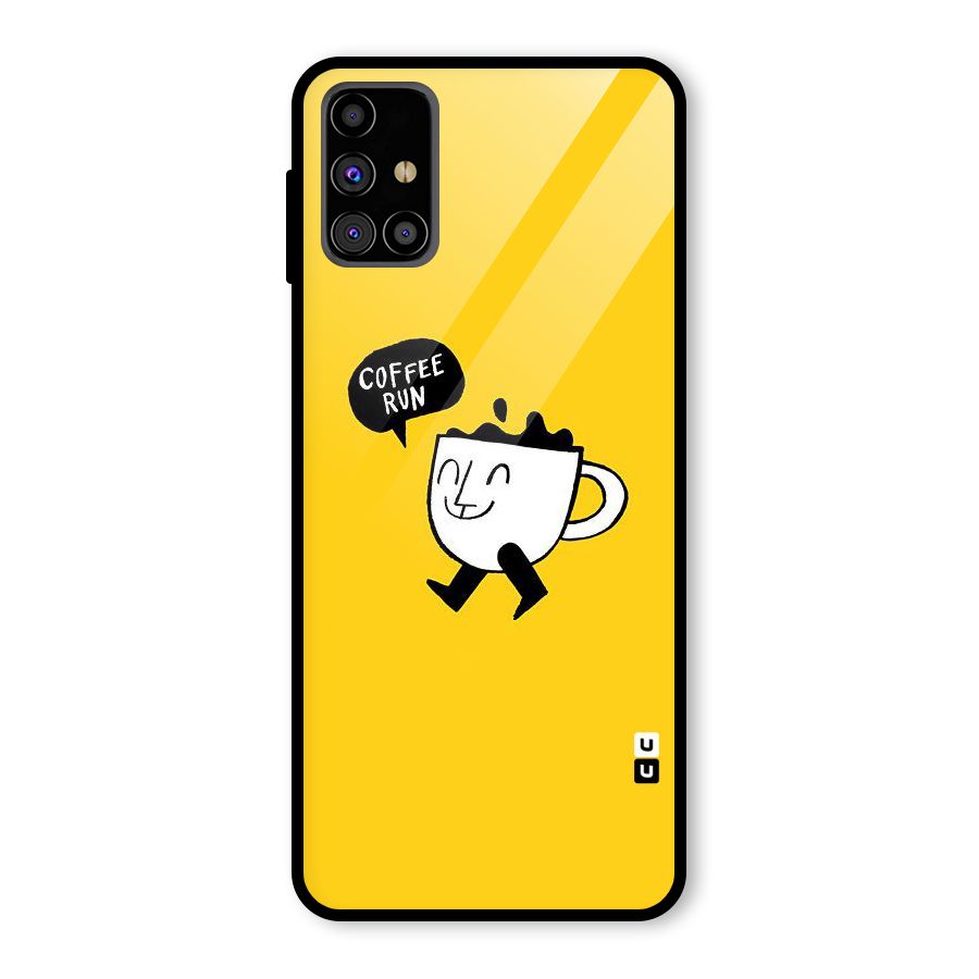 Coffee Run Glass Back Case for Galaxy M31s