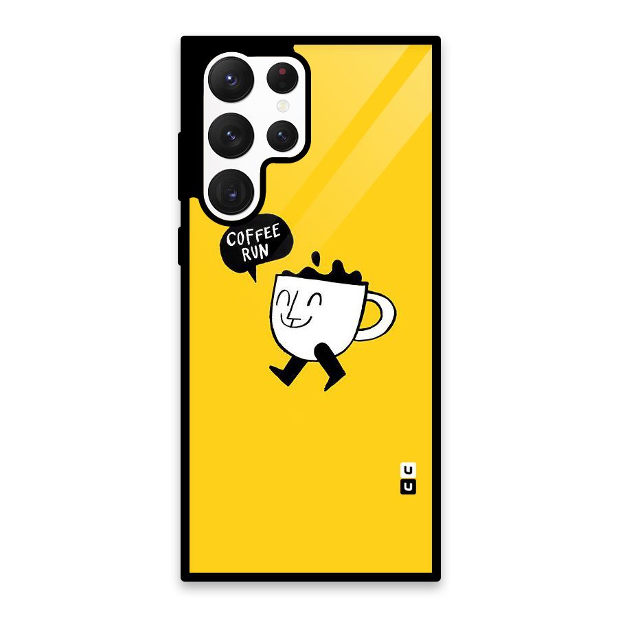 Coffee Run Glass Back Case for Galaxy S22 Ultra 5G