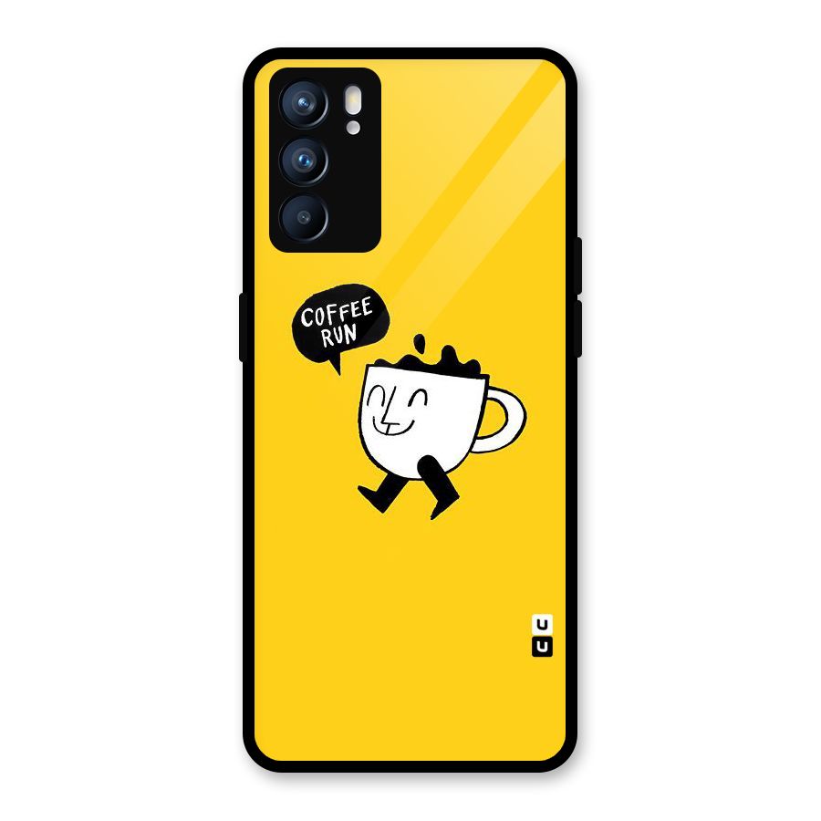 Coffee Run Glass Back Case for Oppo Reno6 5G