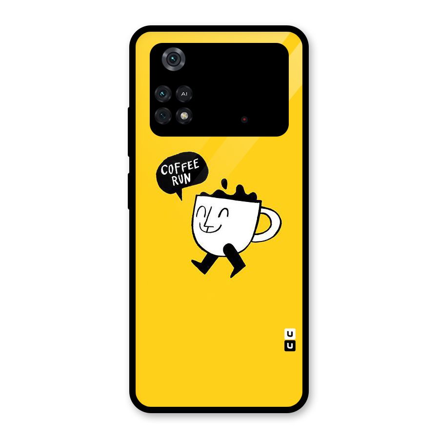 Coffee Run Glass Back Case for Poco M4 Pro 4G