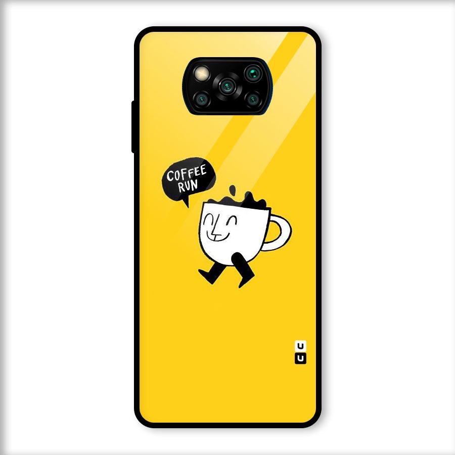 Coffee Run Glass Back Case for Poco X3