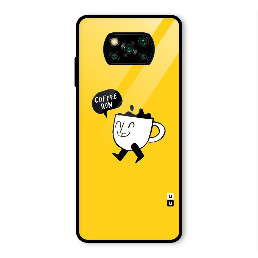 Coffee Run Glass Back Case for Poco X3 Pro