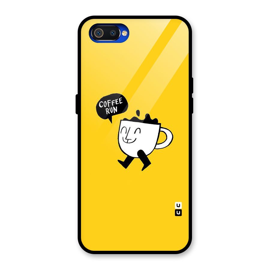 Coffee Run Glass Back Case for Realme C2