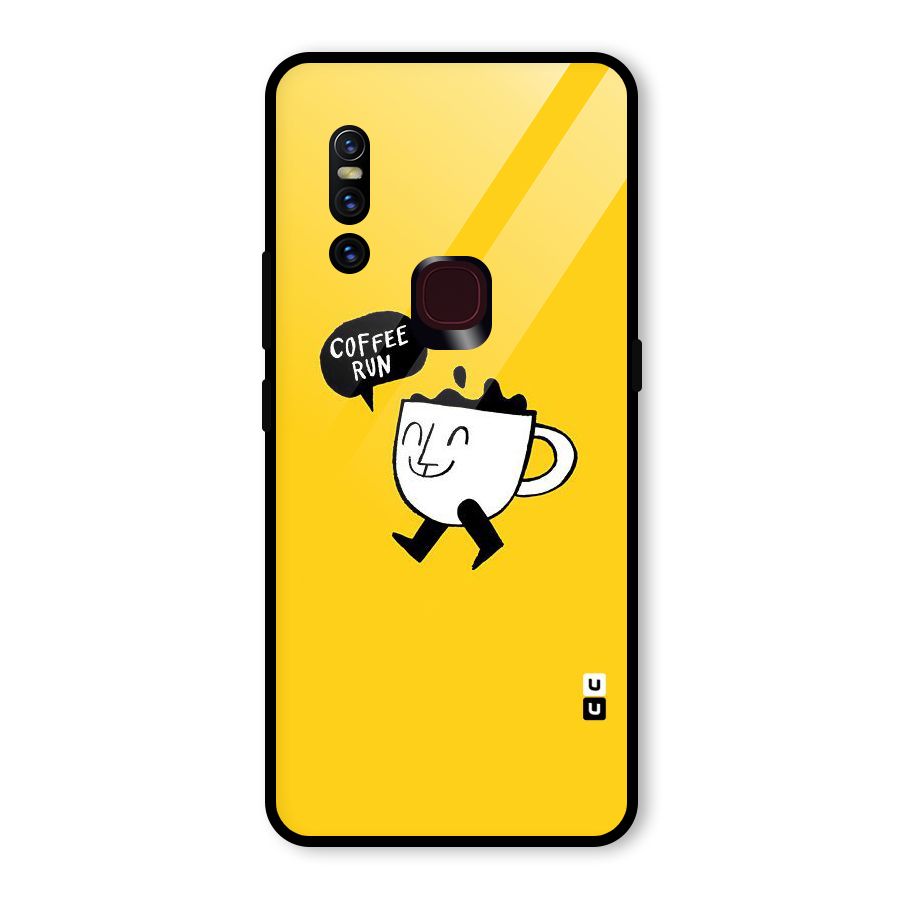 Coffee Run Glass Back Case for Vivo V15