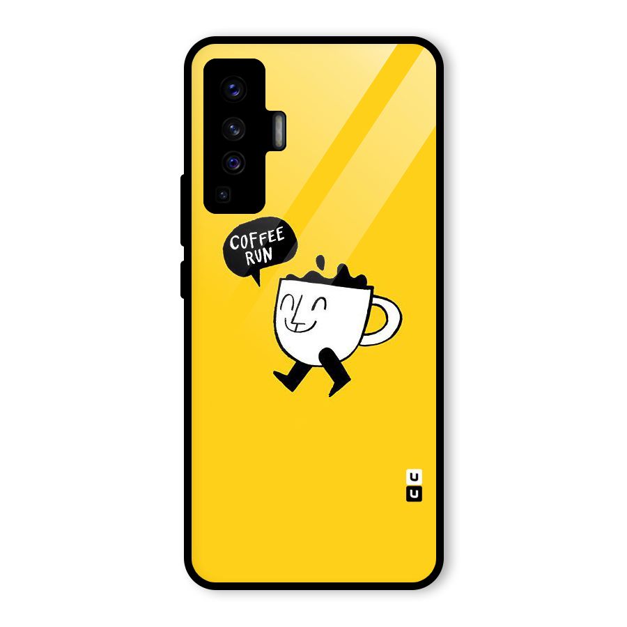 Coffee Run Glass Back Case for Vivo X50