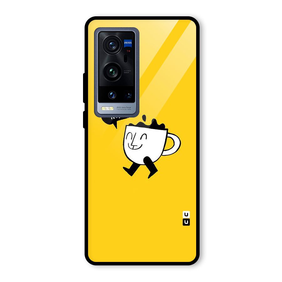 Coffee Run Glass Back Case for Vivo X60 Pro Plus