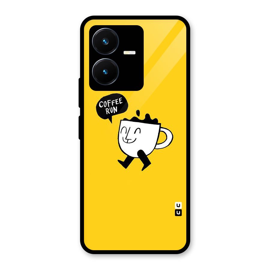 Coffee Run Glass Back Case for Vivo Y22