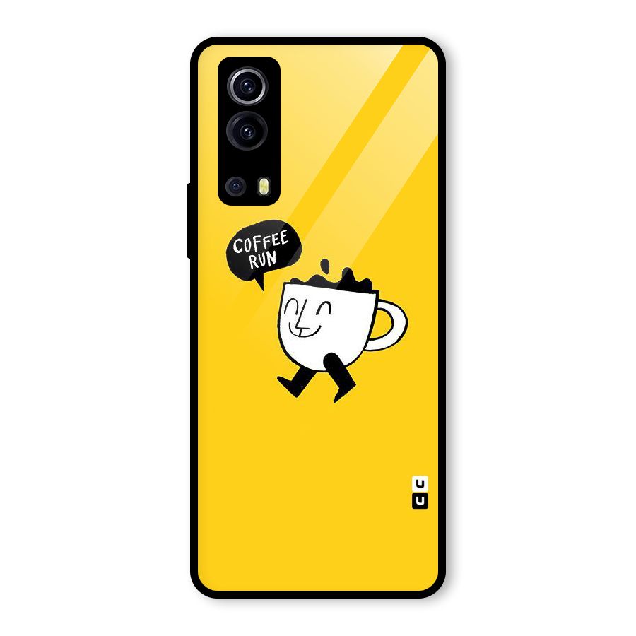 Coffee Run Glass Back Case for Vivo iQOO Z3