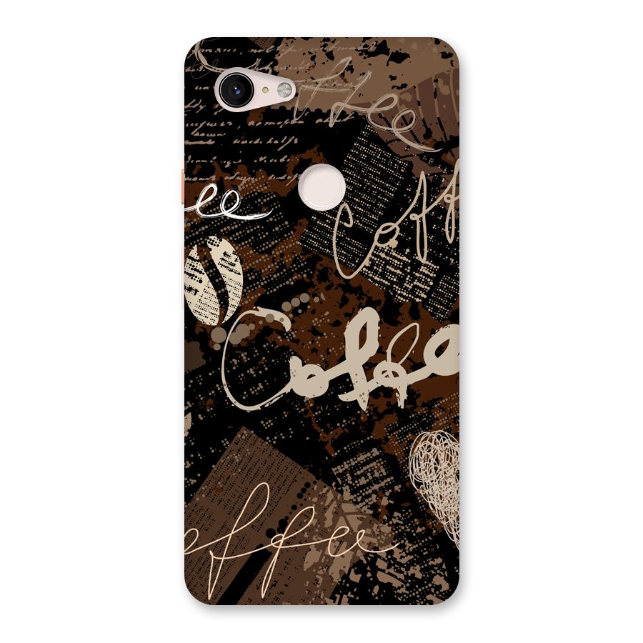 Coffee Scribbles Back Case for Google Pixel 3 XL