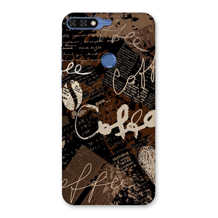 Coffee Scribbles Back Case for Honor 7C