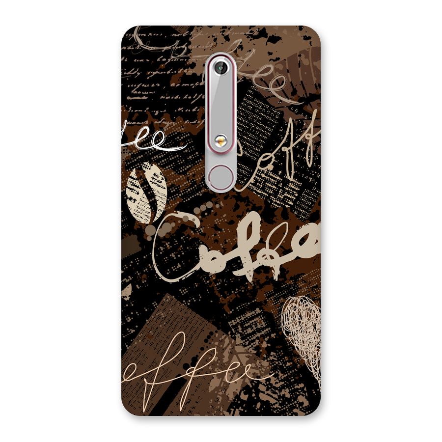 Coffee Scribbles Back Case for Nokia 6.1