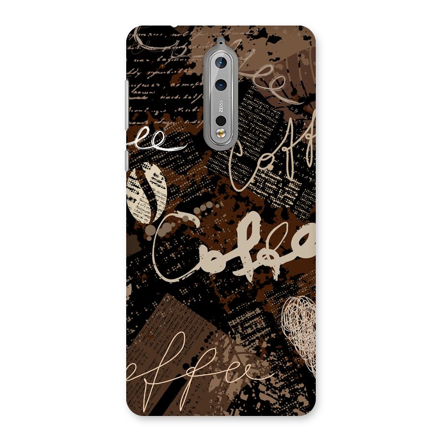 Coffee Scribbles Back Case for Nokia 8