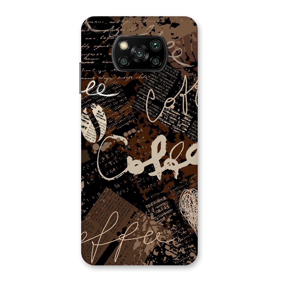 Coffee Scribbles Back Case for Poco X3