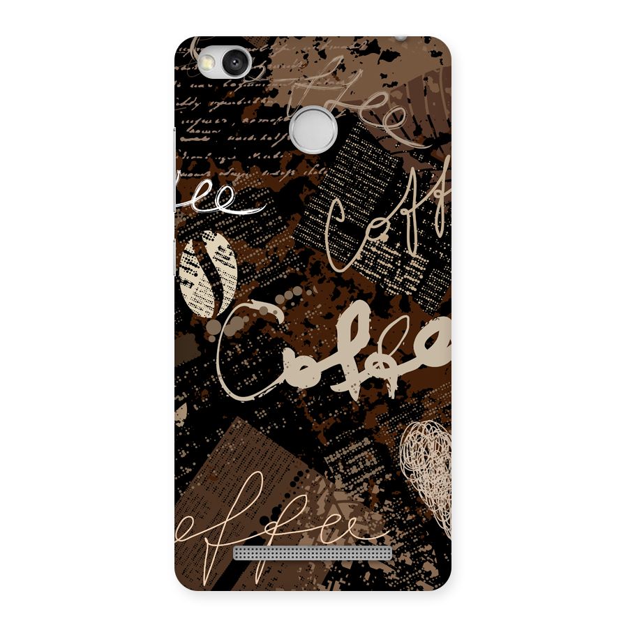 Coffee Scribbles Back Case for Redmi 3S Prime