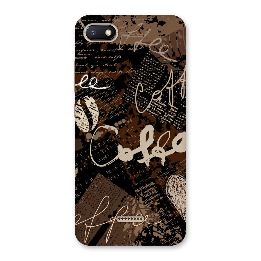 Coffee Scribbles Back Case for Redmi 6A