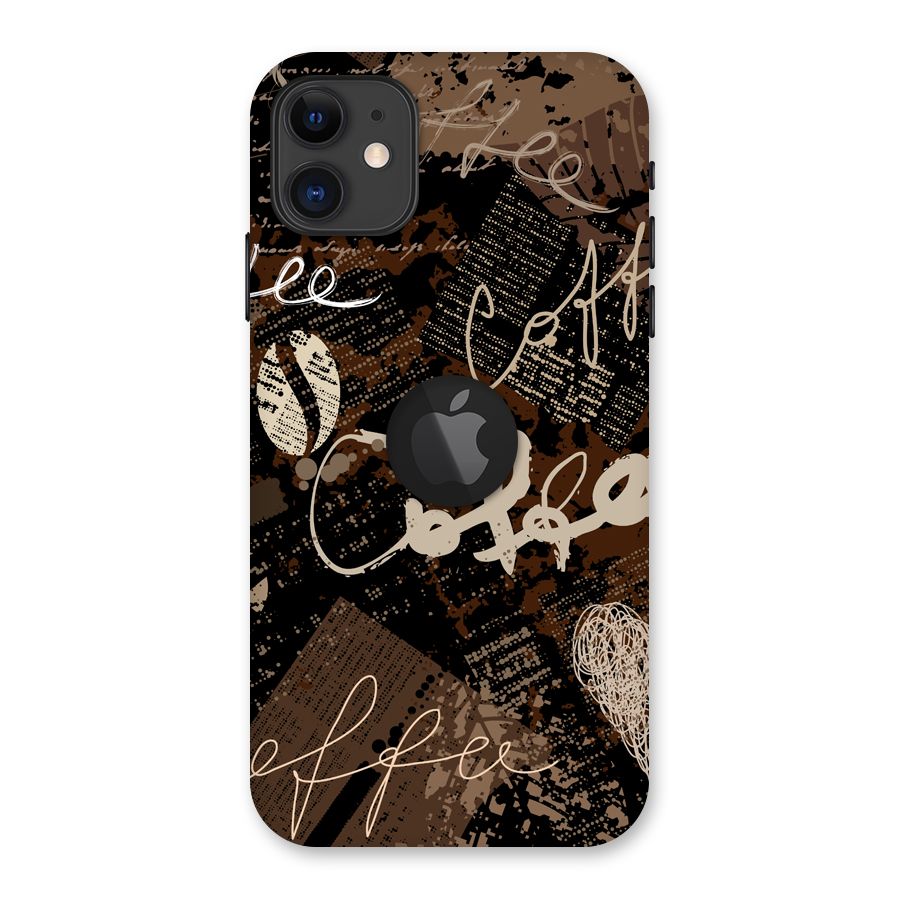 Coffee Scribbles Back Case for iPhone 11 Logo Cut