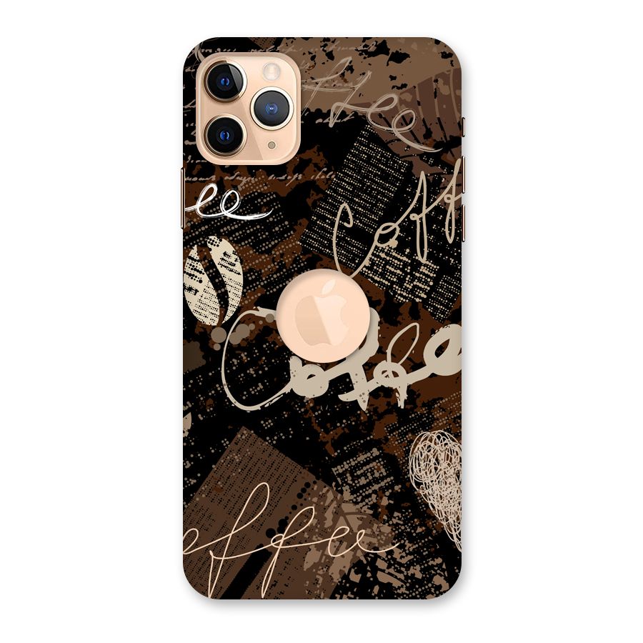 Coffee Scribbles Back Case for iPhone 11 Pro Max Logo Cut