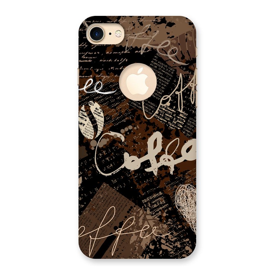 Coffee Scribbles Back Case for iPhone 7 Logo Cut
