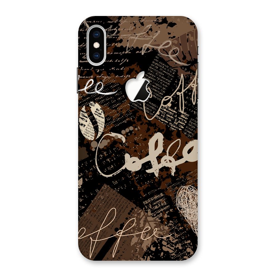 Coffee Scribbles Back Case for iPhone XS Max Apple Cut