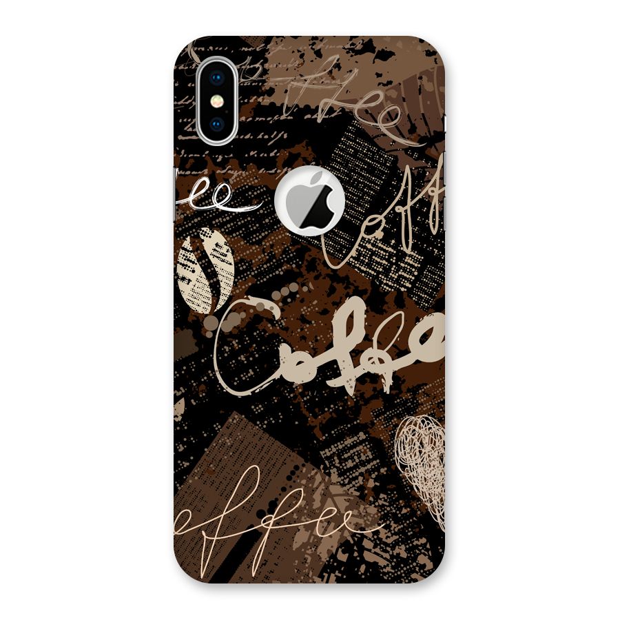 Coffee Scribbles Back Case for iPhone X Logo Cut
