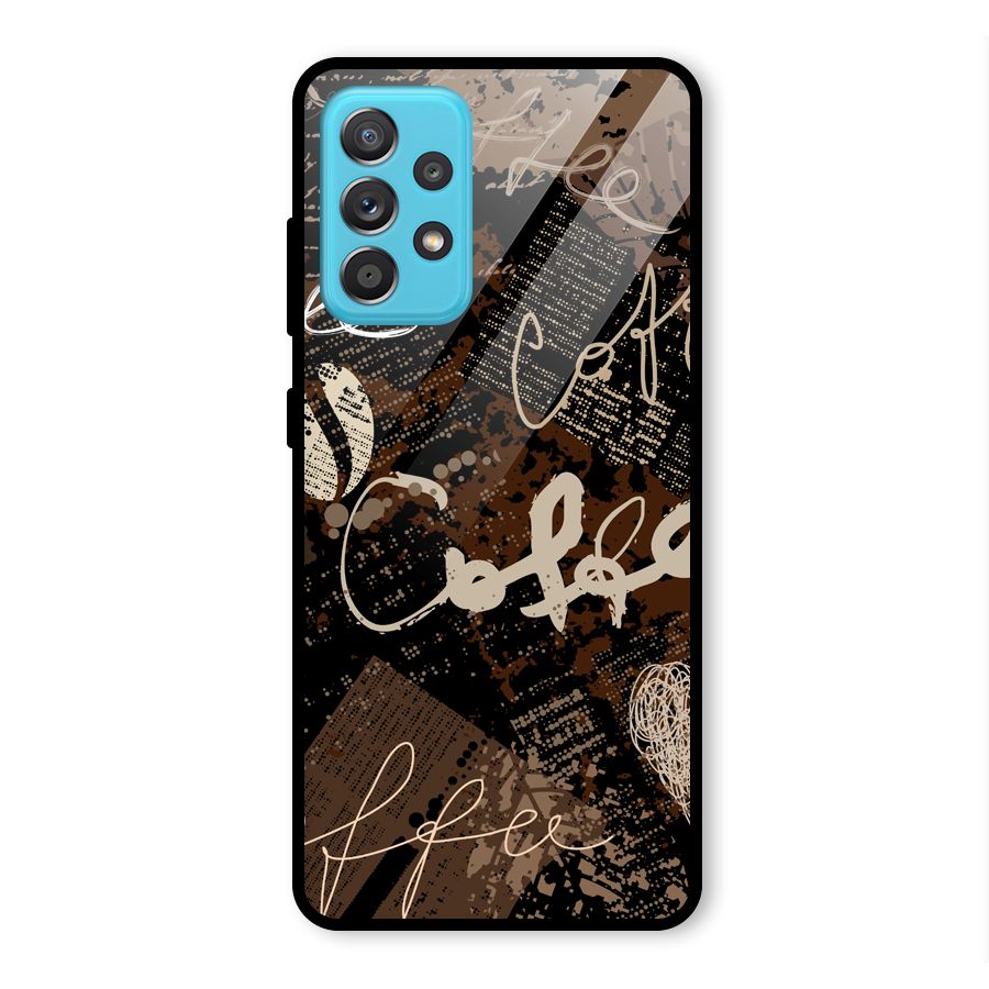 Coffee Scribbles Glass Back Case for Galaxy A52