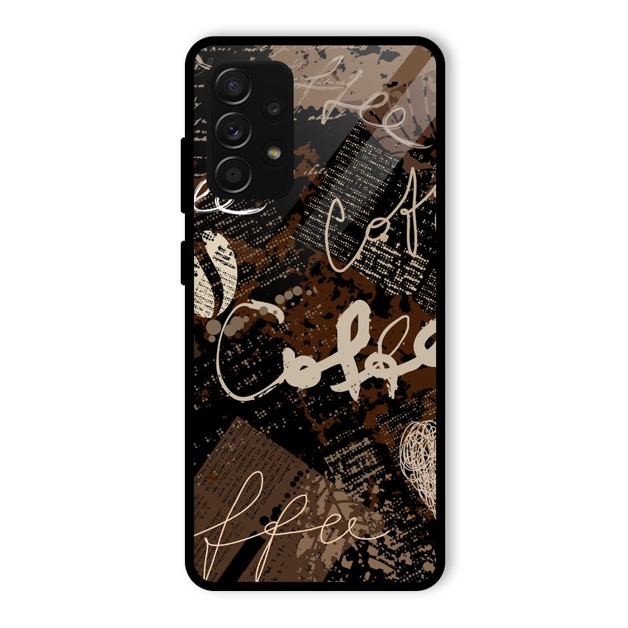 Coffee Scribbles Glass Back Case for Galaxy A53 5G