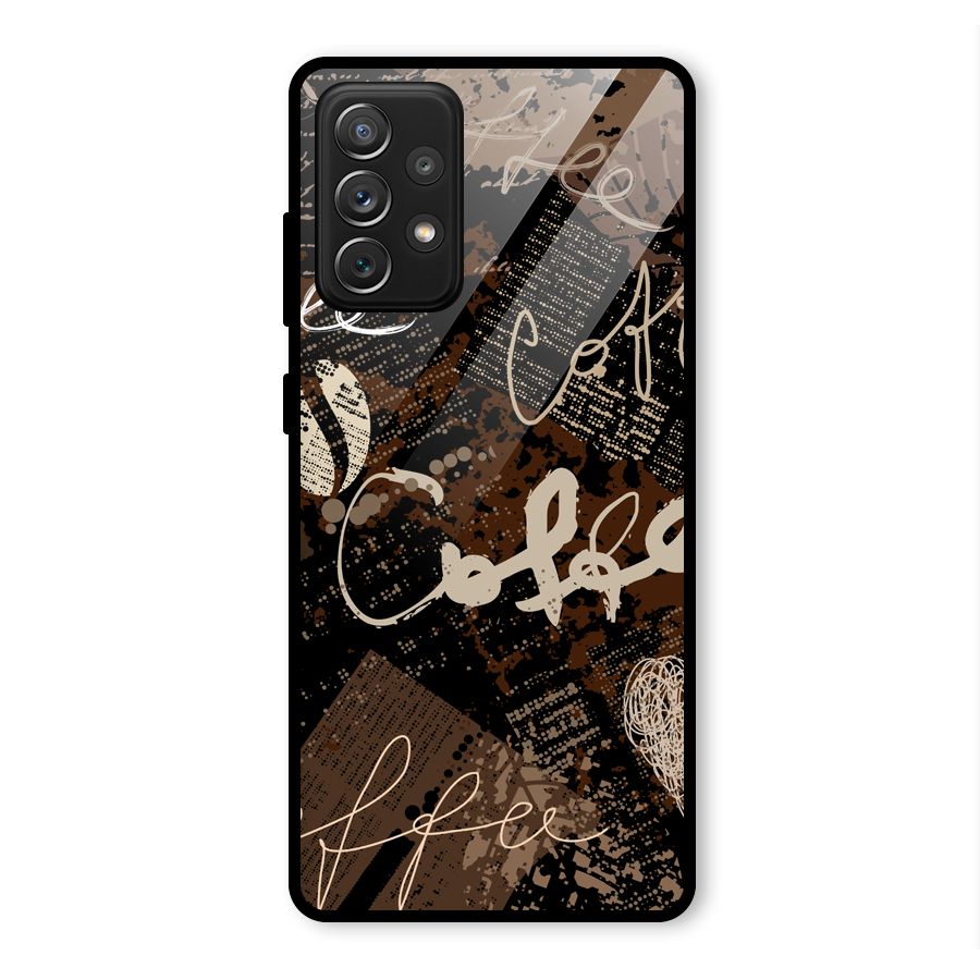 Coffee Scribbles Glass Back Case for Galaxy A72