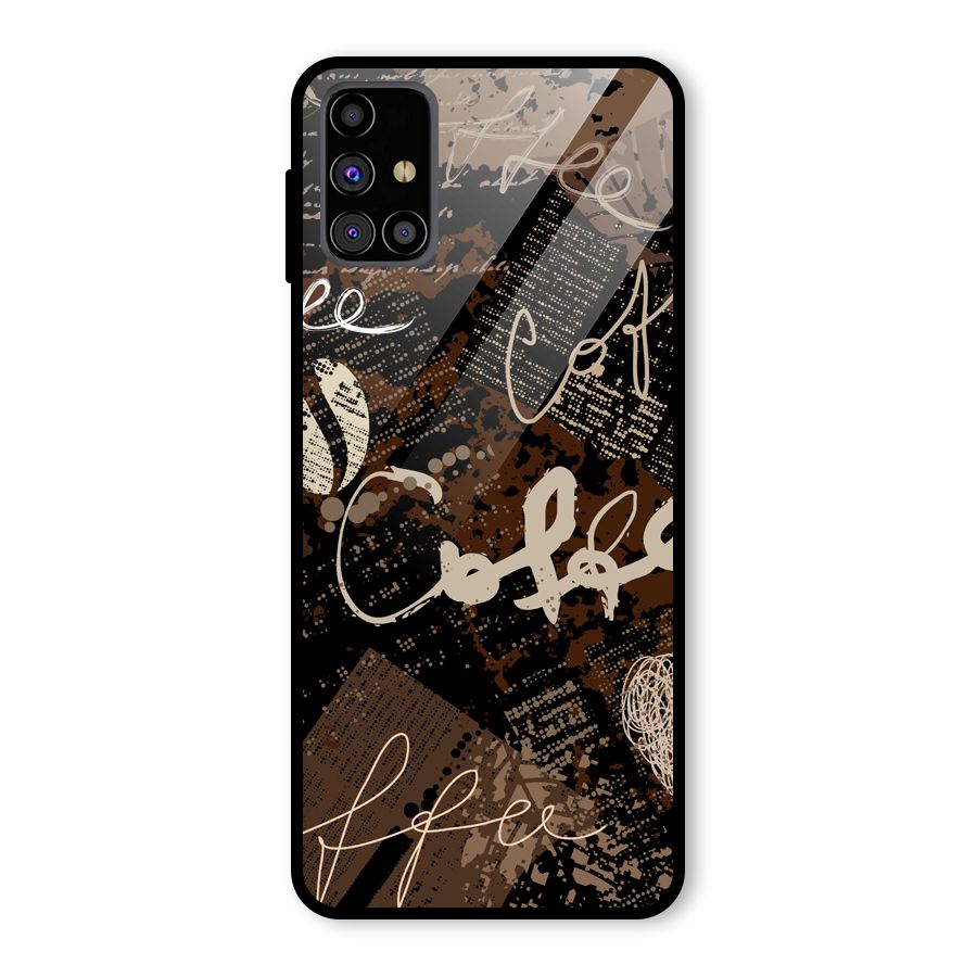 Coffee Scribbles Glass Back Case for Galaxy M31s