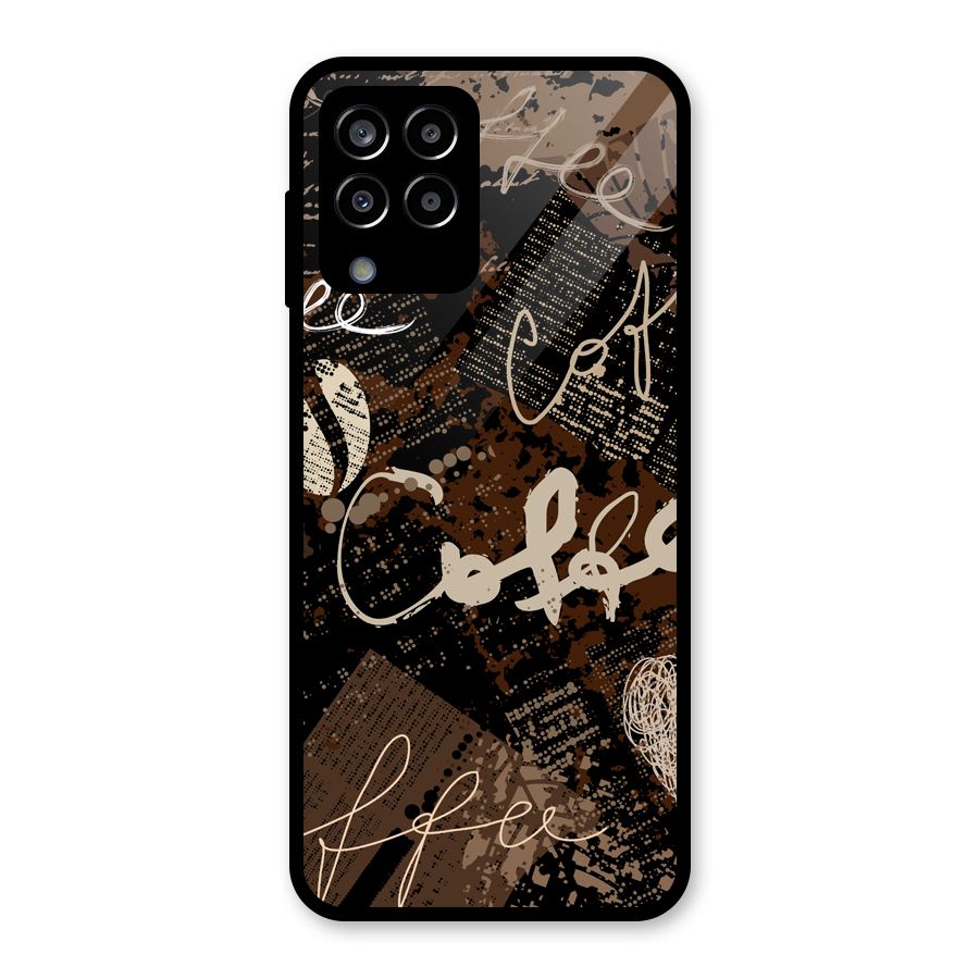 Coffee Scribbles Glass Back Case for Galaxy M33