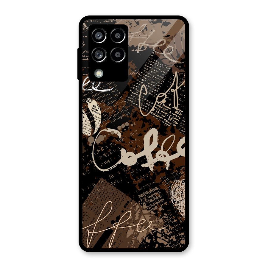 Coffee Scribbles Glass Back Case for Galaxy M53 5G