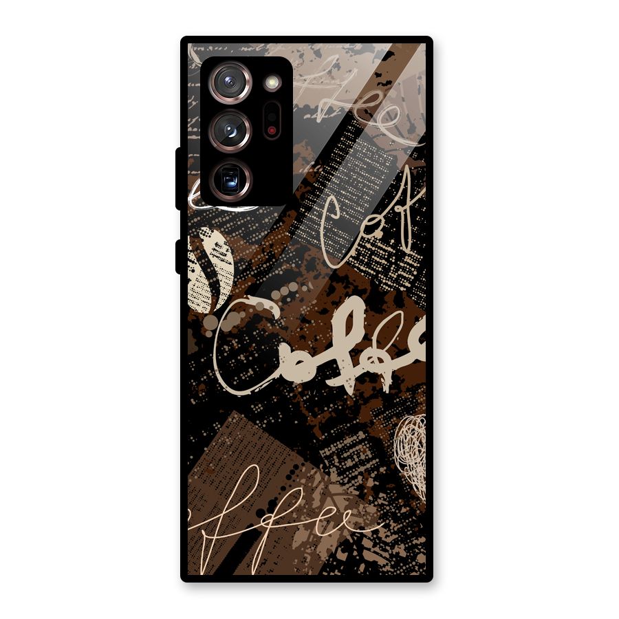 Coffee Scribbles Glass Back Case for Galaxy Note 20 Ultra