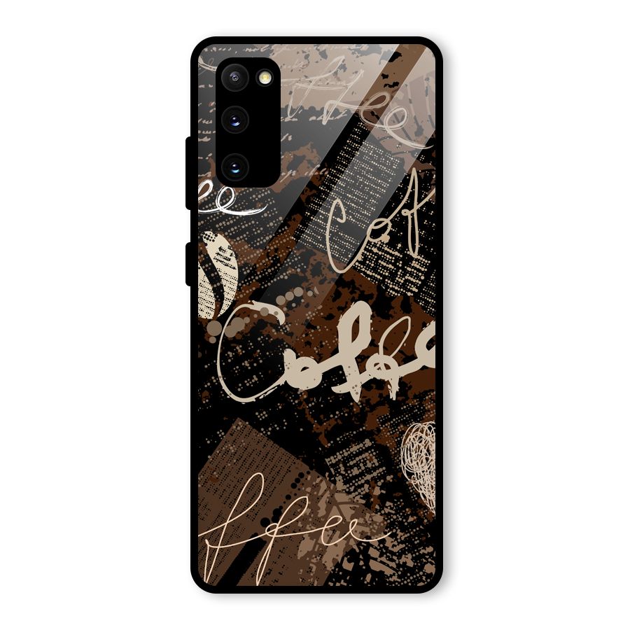 Coffee Scribbles Glass Back Case for Galaxy S20 FE 5G