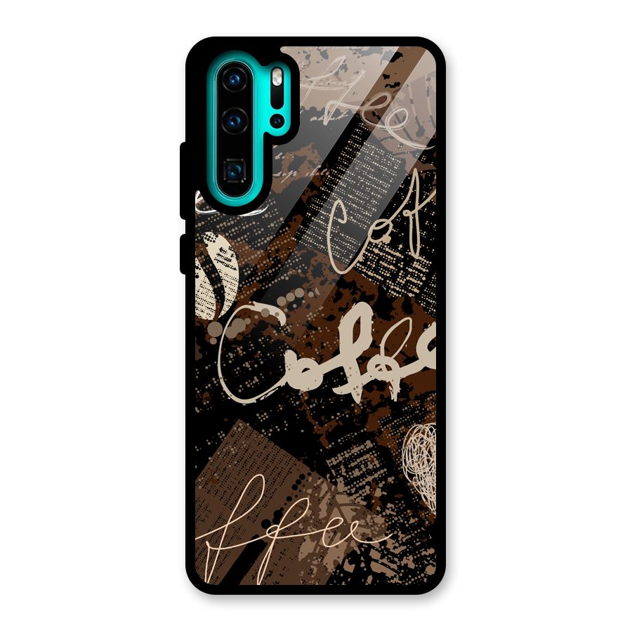 Coffee Scribbles Glass Back Case for Huawei P30 Pro