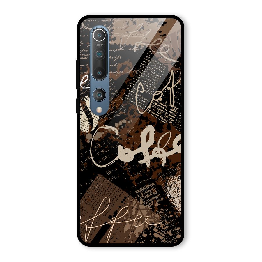 Coffee Scribbles Glass Back Case for Mi 10