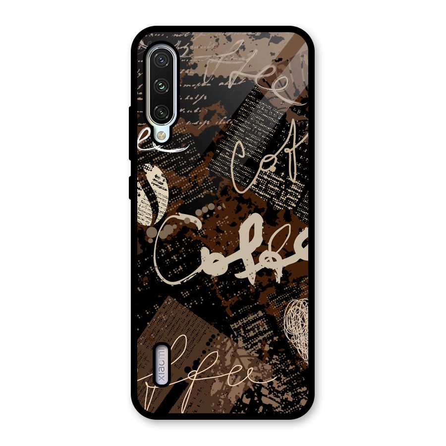 Coffee Scribbles Glass Back Case for Mi A3