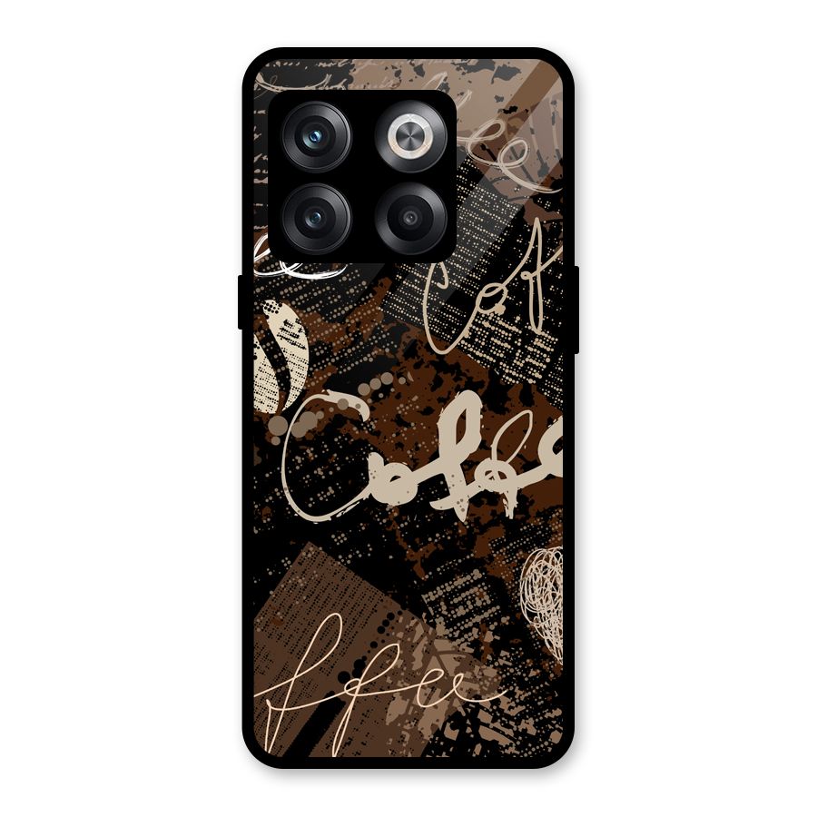 Coffee Scribbles Glass Back Case for OnePlus 10T