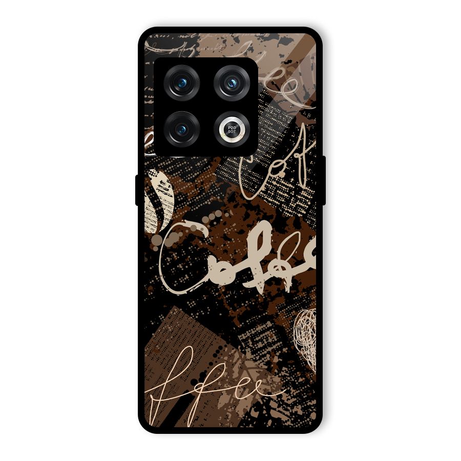 Coffee Scribbles Glass Back Case for OnePlus 10 Pro 5G