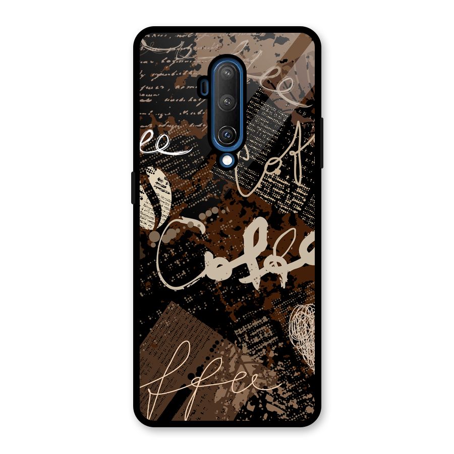 Coffee Scribbles Glass Back Case for OnePlus 7T Pro