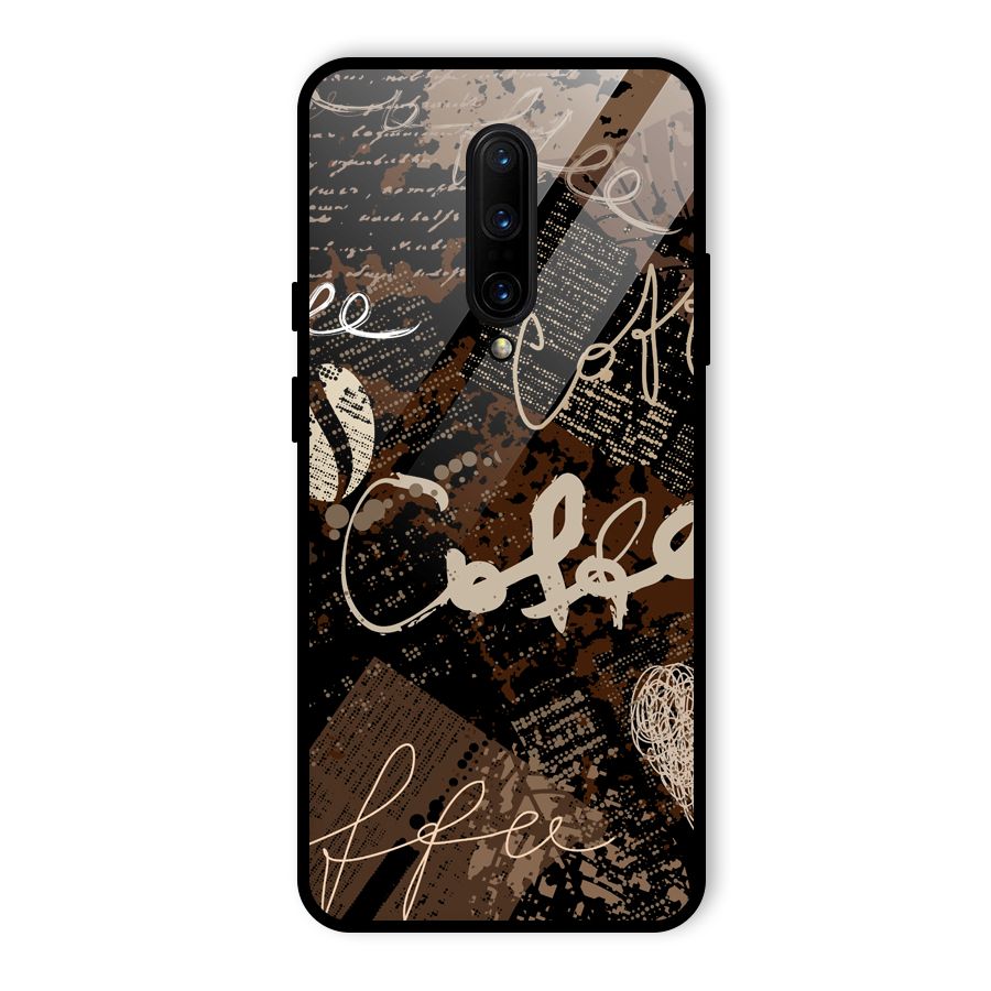 Coffee Scribbles Glass Back Case for OnePlus 7 Pro