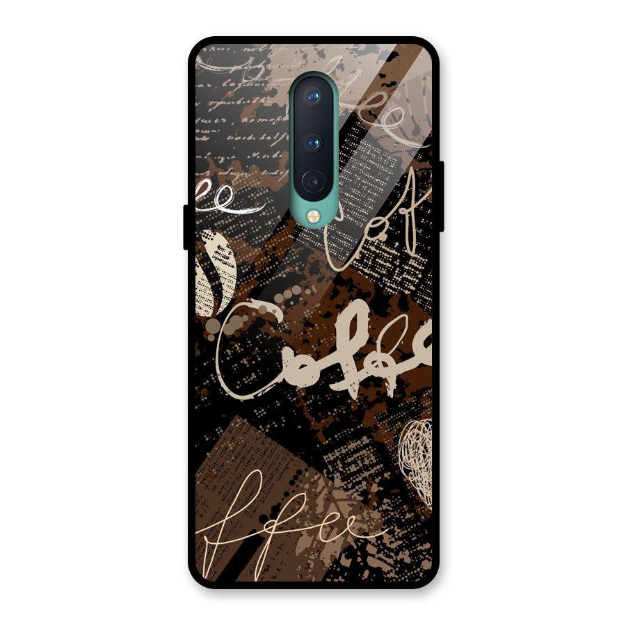 Coffee Scribbles Glass Back Case for OnePlus 8